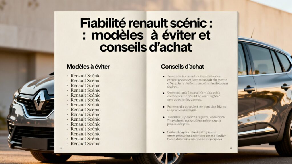 Fiabilité renault scénic : modèles à éviter et conseils d'achat with any text