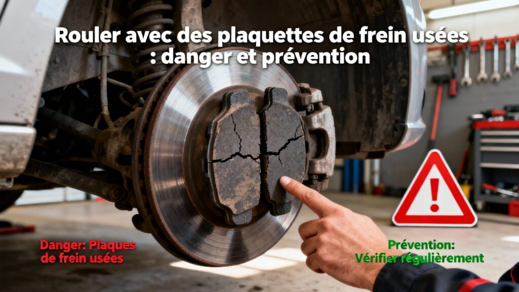 Rouler avec des plaquettes de frein usées : danger et prévention with any text