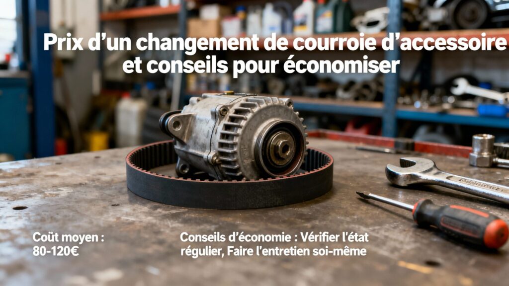 Prix d'un changement de courroie d'accessoire et conseils pour économiser with any text