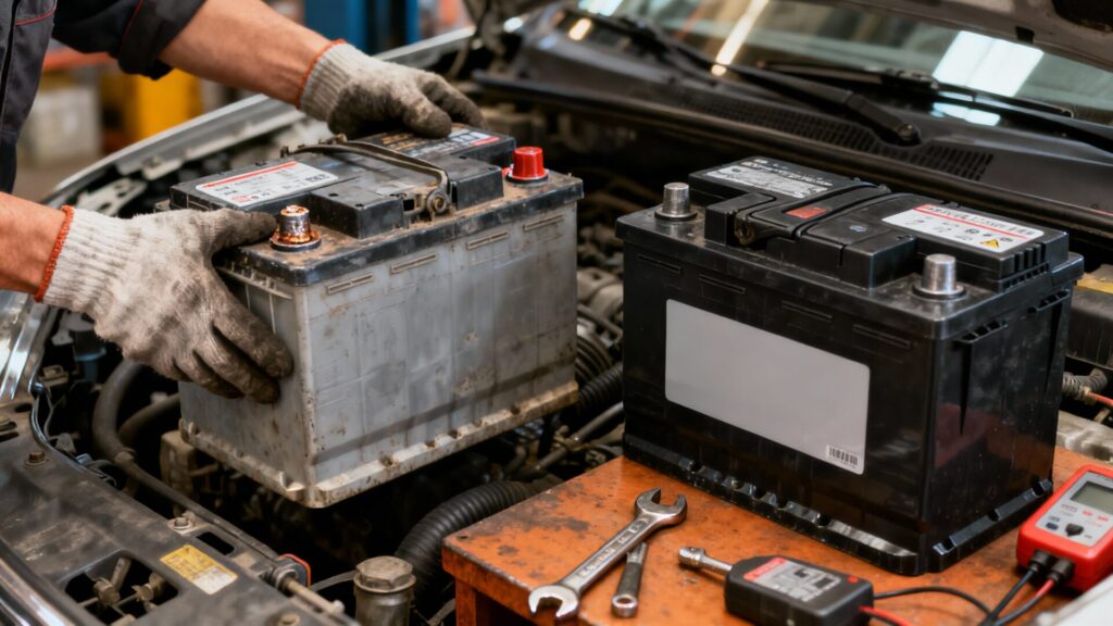 Quel est le prix d'une batterie de voiture et son remplacement ? without any text