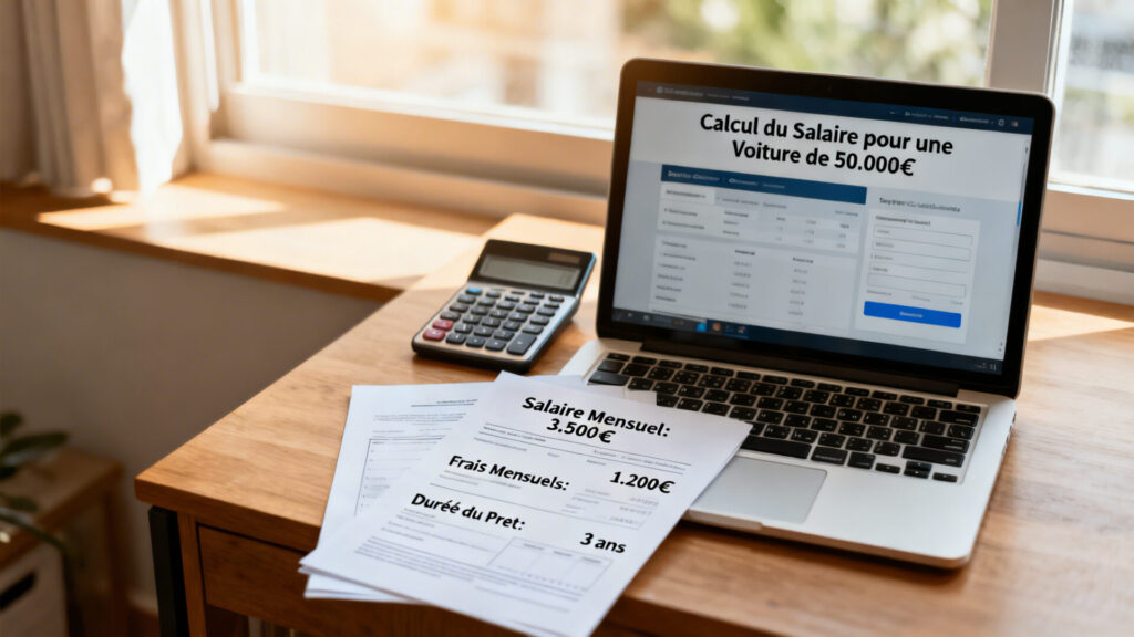 Déterminer quel salaire pour une voiture à 50.000 euros with any text