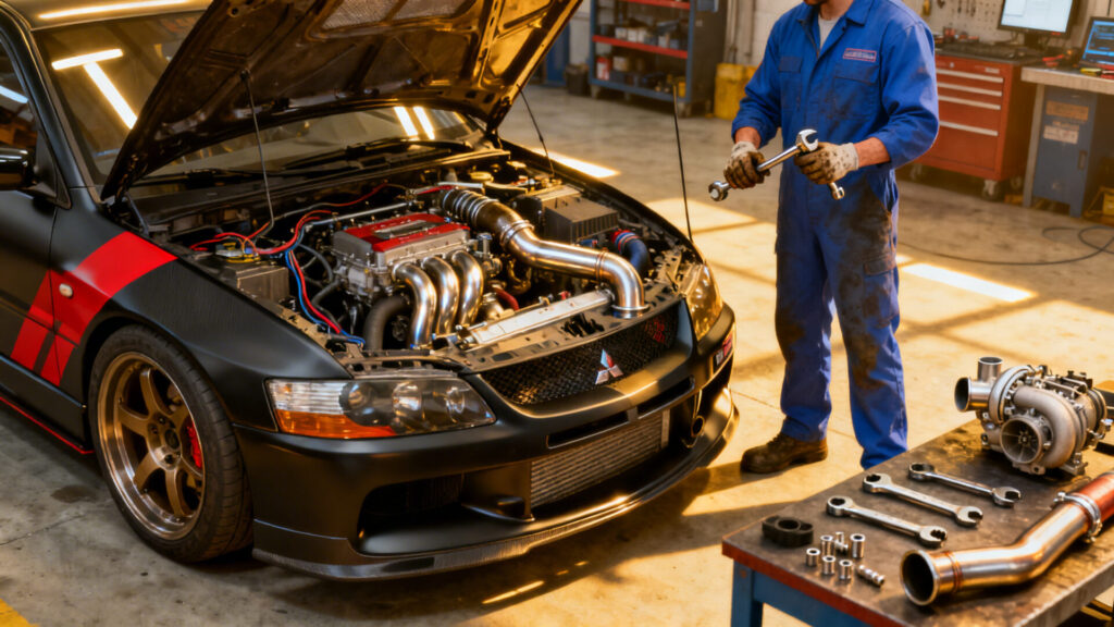 Guide complet des services de maintenance pour une voiture modifiée. without any text
