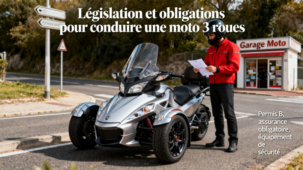 Législation et obligations pour conduire une moto 3 roues with any text