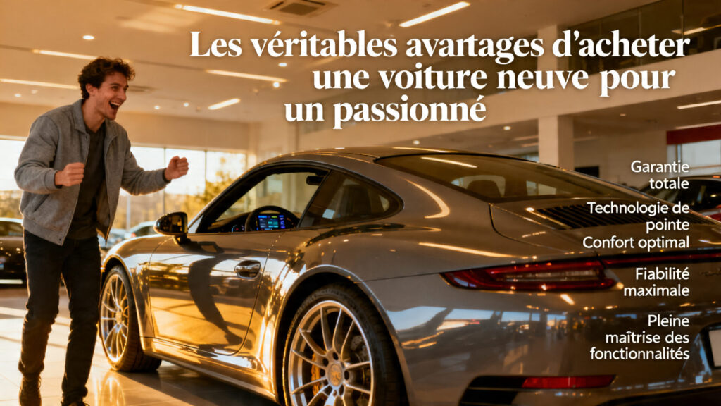 Les véritables avantages d'acheter une voiture neuve pour un passionné. with any text
