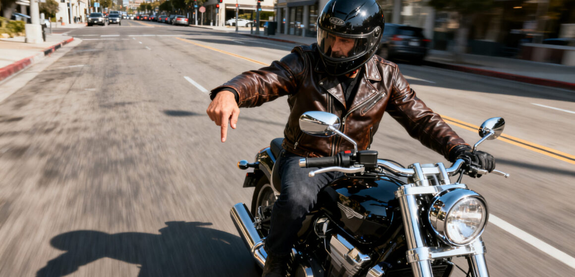 la-signification-du-salut-motard-avec-les-doigts-pointes-vers-le-bas-without-any-text La signification du salut motard avec les doigts pointés vers le bas. without any text