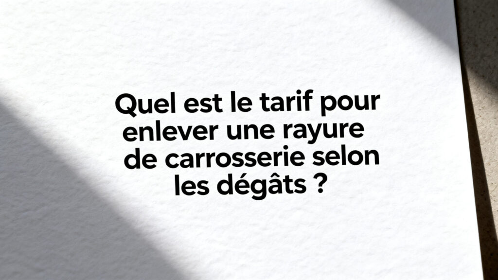 Quel est le tarif pour enlever une rayure de carrosserie selon les dégâts ? with any text