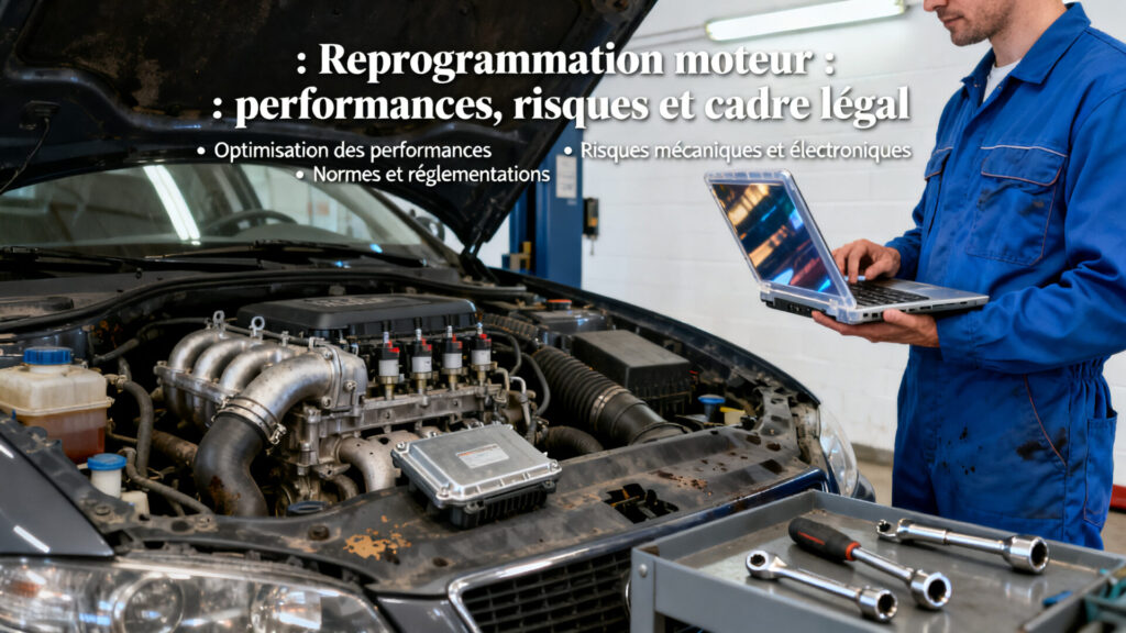 Reprogrammation moteur : performances, risques et cadre légal with any text