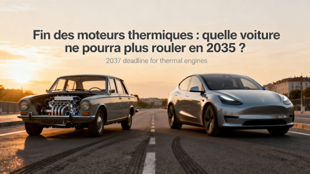 Fin des moteurs thermiques : quelle voiture ne pourra plus rouler en 2035 ? with any text