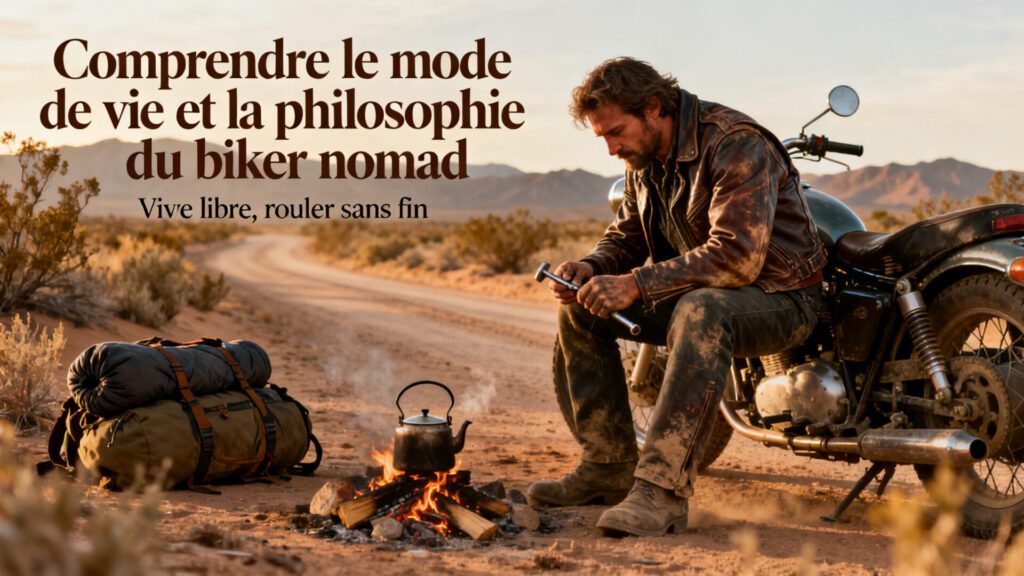 Comprendre le mode de vie et la philosophie du biker nomad with any text