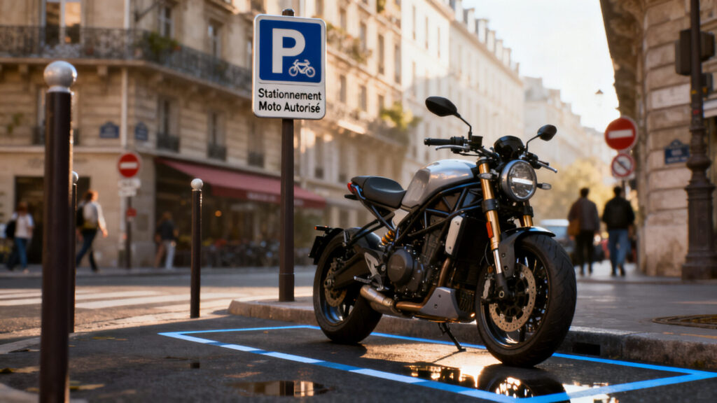 Où garer sa moto en ville pour éviter les amendes et la fourrière. with any text