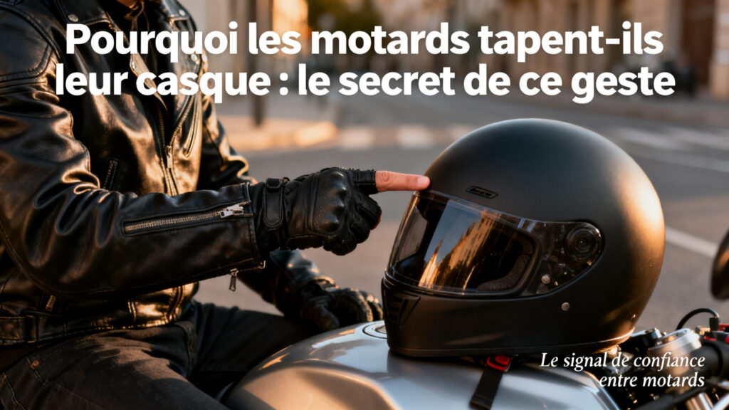 Pourquoi les motards tapent-ils leur casque : le secret de ce geste with any text