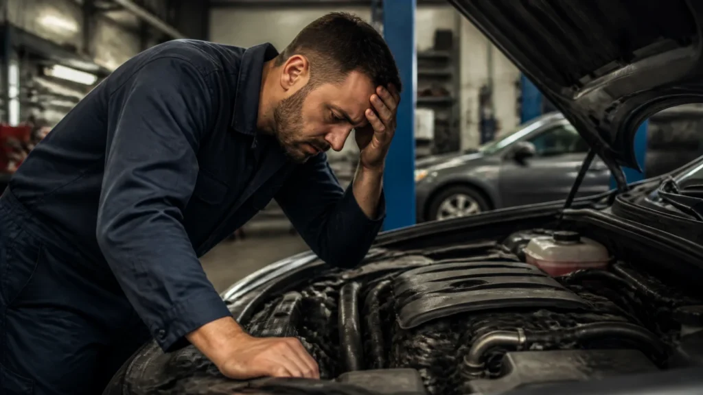 What are the signs of a faulty engine and how can it be diagnosed? (without any text)