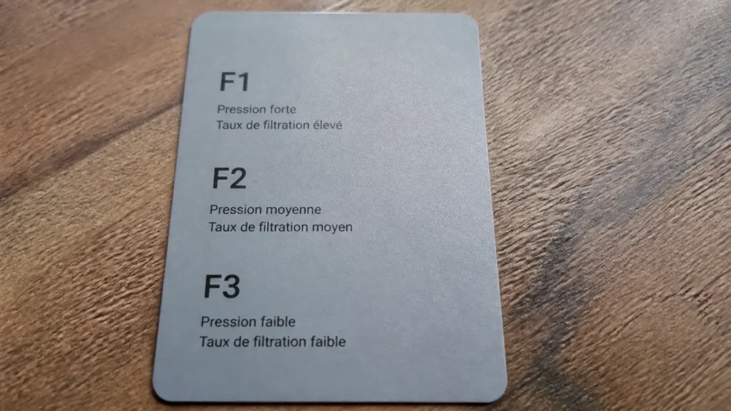 What do the F1, F2 and F3 marks mean on a gray card? 